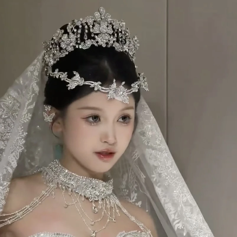 17257新娘皇冠头饰韩式新娘主纱重工气质皇冠