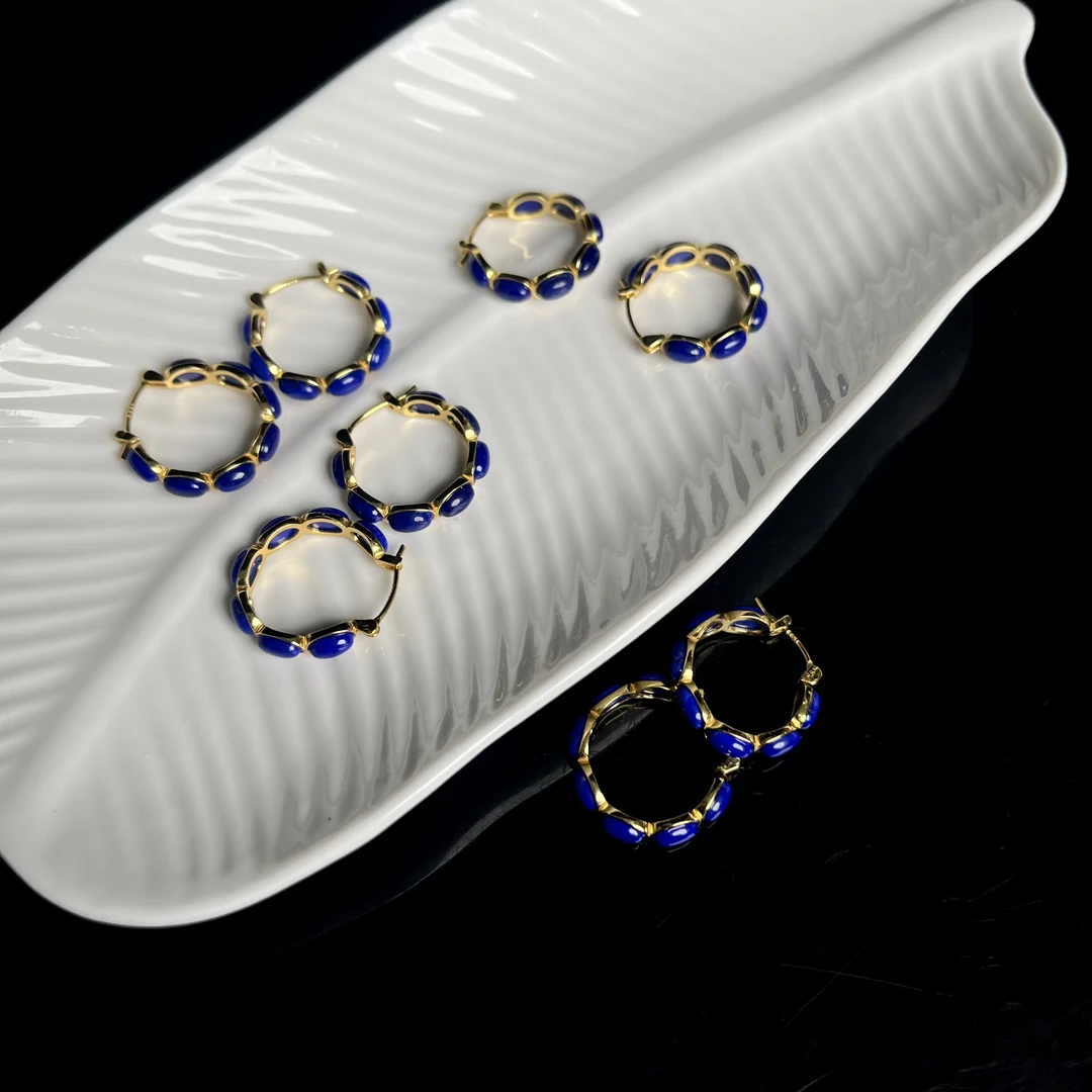 【大鱼甄选】青金石耳环 QY7多样性发其一