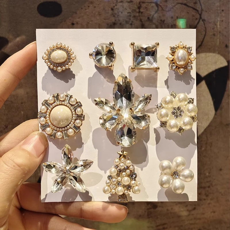 韩版小香风洞洞鞋鞋花饰品配件镶钻闪耀水晶夏日男女洞洞鞋鞋花