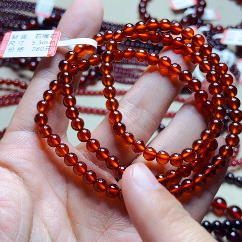 【闪购商品】未镶嵌手链石榴石5.3毫米