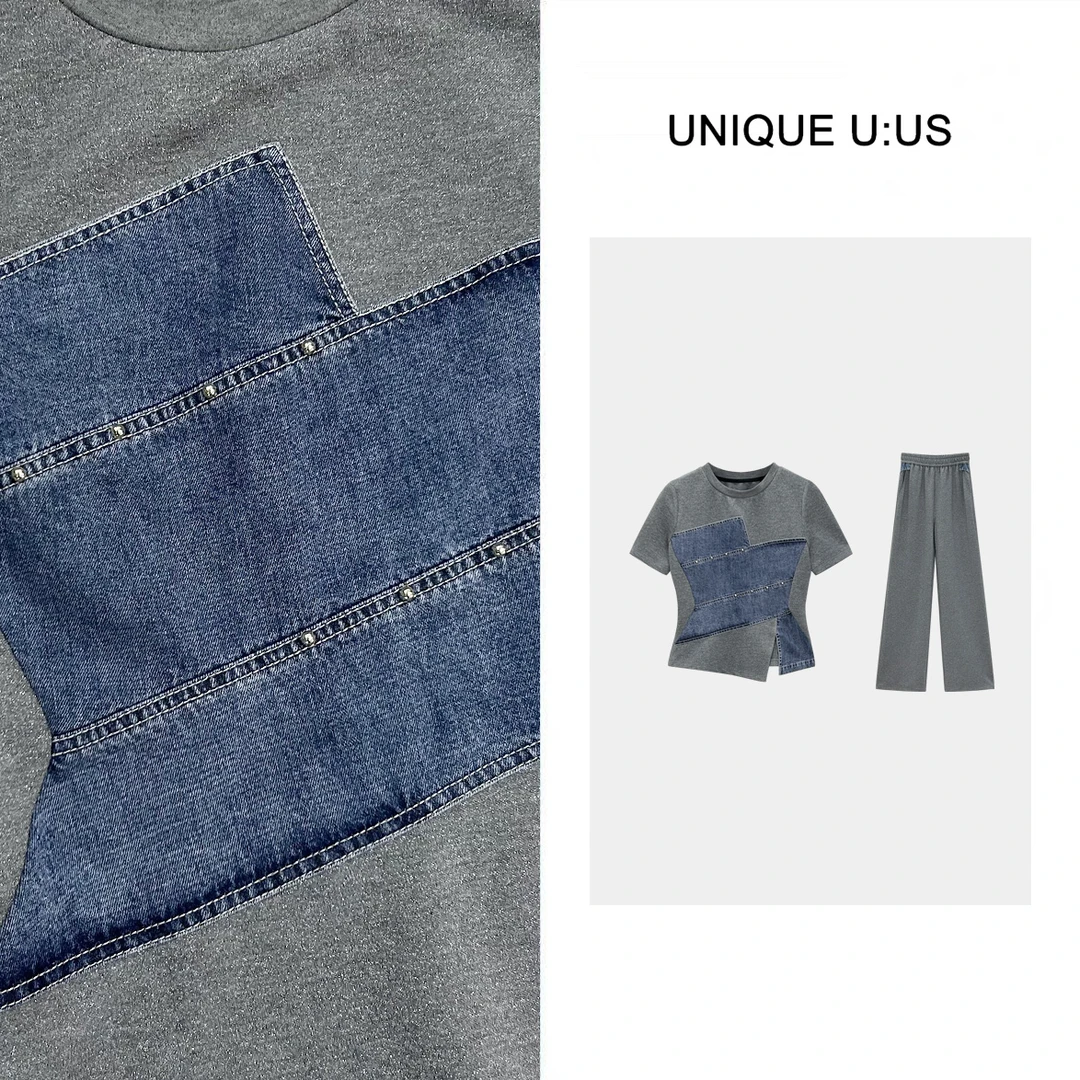 UNIQUE U:US春季洋气时尚气质休闲复古百搭女装套装-250590-L