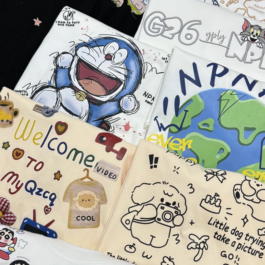 纯棉短袖【珊珊】圆领短袖t恤上衣内搭宽松百搭五分袖休闲