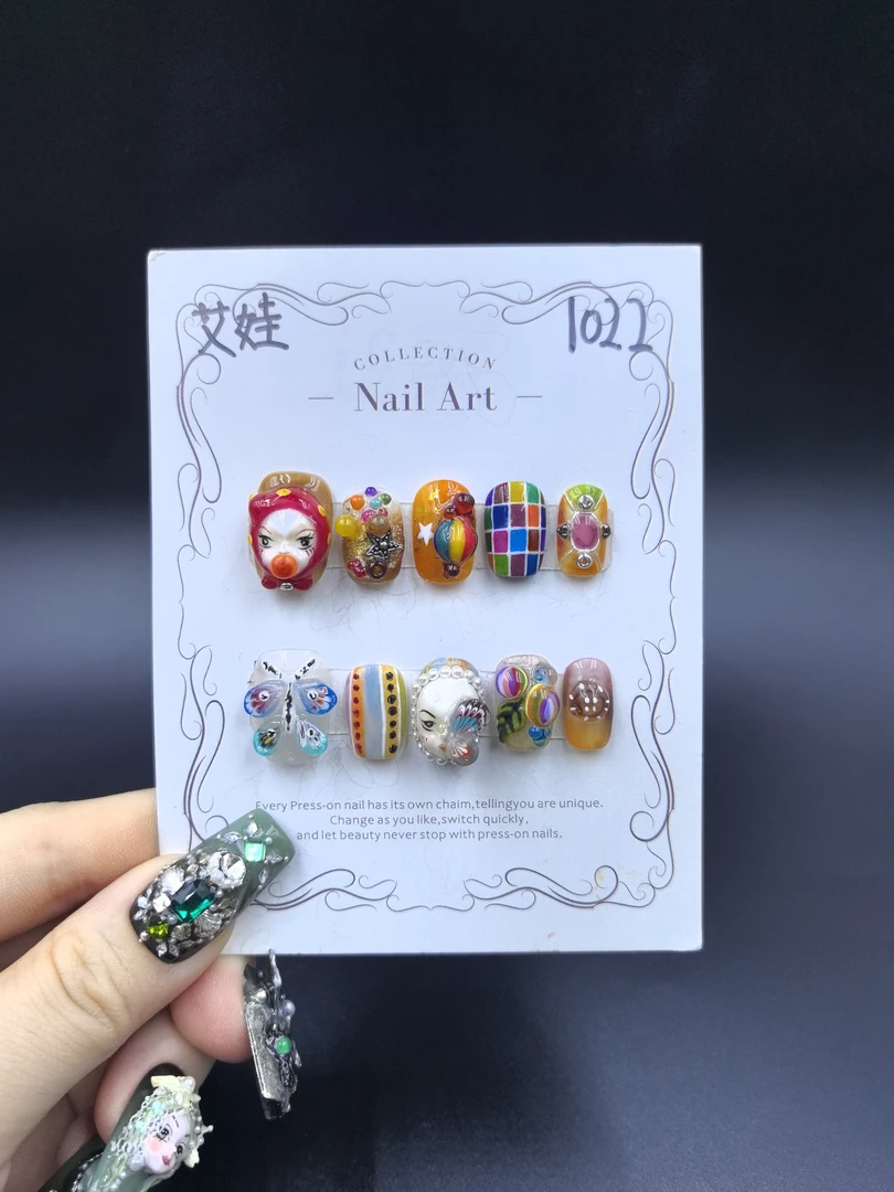 安夏 艾娃 瘦瘦甲 纯手工穿戴甲10片