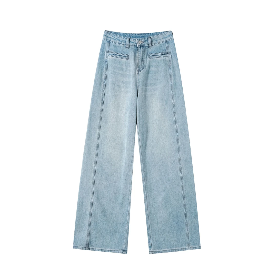 【大姑窝窝】歌芭黛·早春小个子百搭宽松阔腿裤牛仔裤女加长X3363