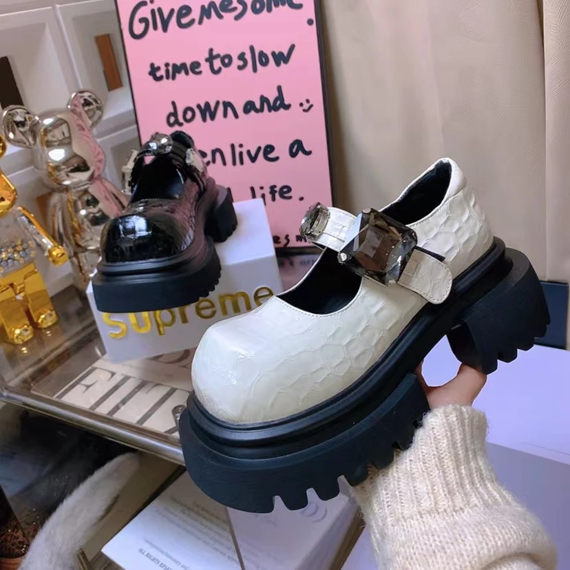 森女2025春季新款厚底女士乐福鞋15-3