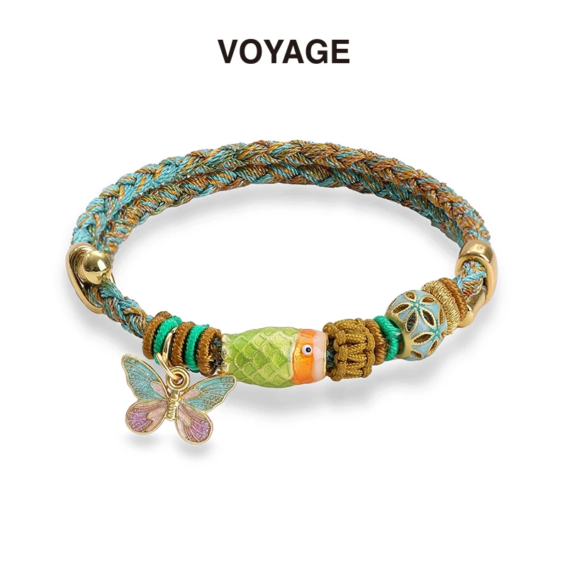 合金手镯 手绳五彩绳手串情侣手工编织彩色古法复古小众时尚气质