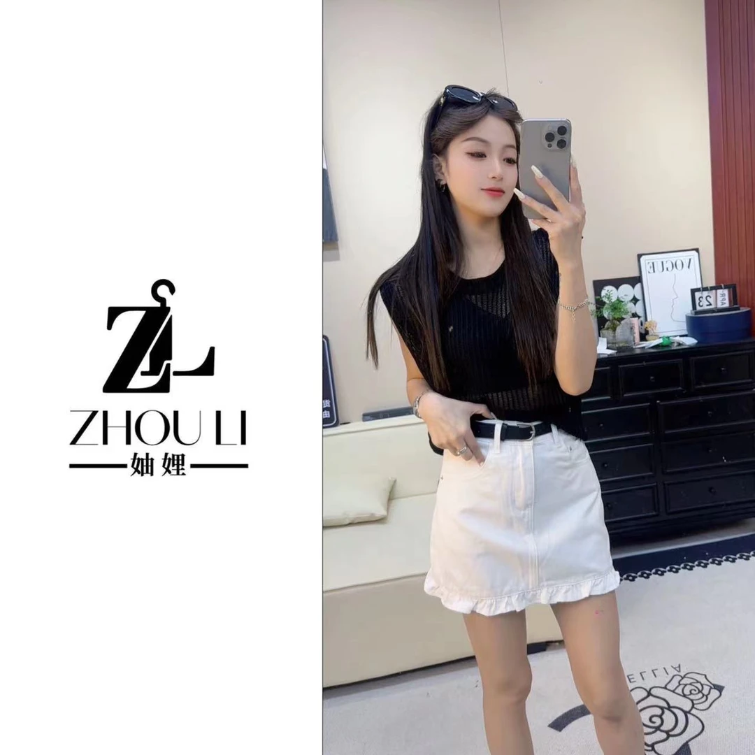 妯娌甄选【高出镜率~~】小众独特显瘦百搭镂空垫肩冰丝针织