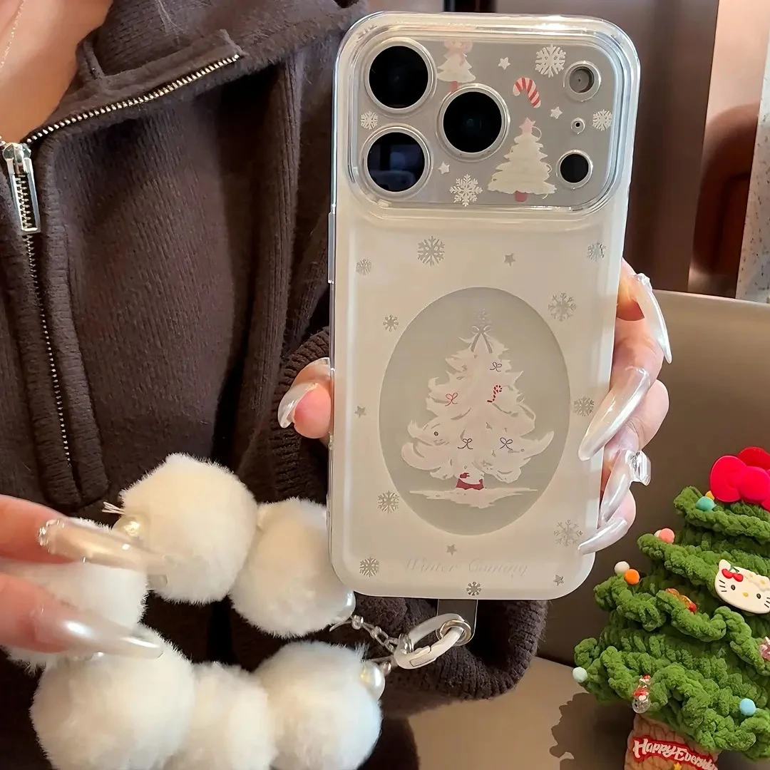冬日雪花圣诞树适用苹果17华为手机壳P70vivooppo小米15软