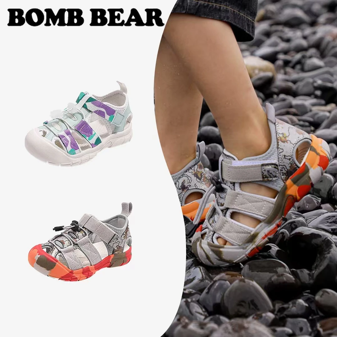 【小首尔专属】2025年夏季儿童包头运动鞋溯溪鞋软底休闲凉鞋 K6812