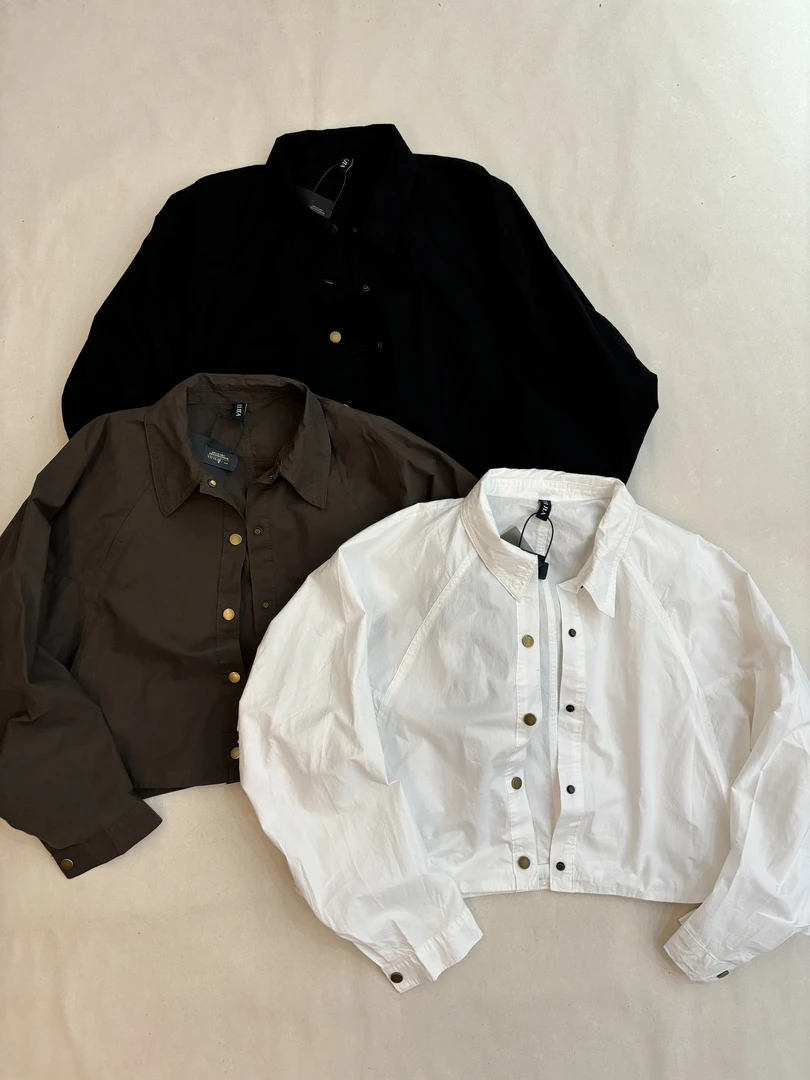 [王大一]417早秋新款百搭短外套设计感休闲翻领夹克上衣