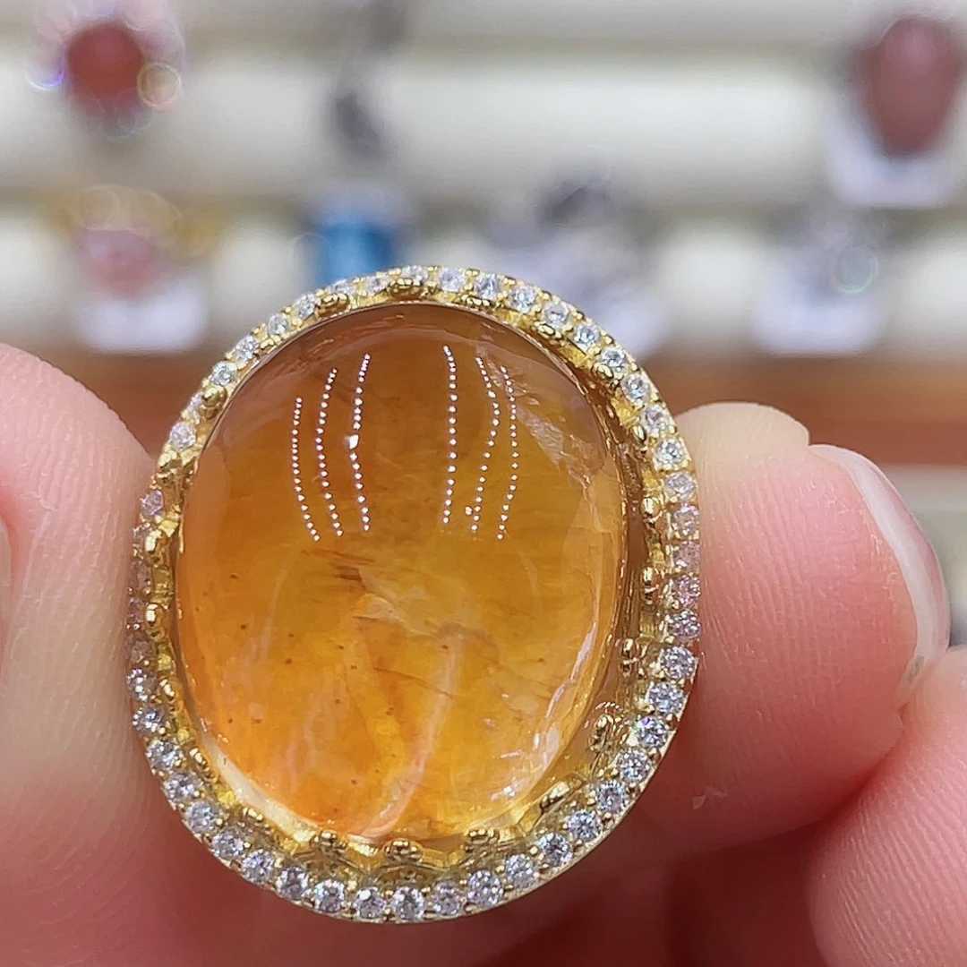 水晶磨合银S925镶嵌大****气