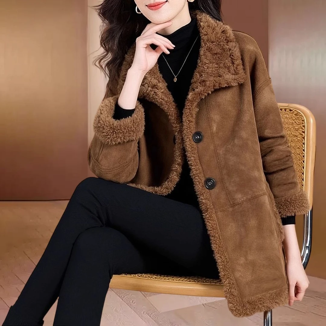品牌小个子高档毛呢外套秋冬2025今年新款中长款加绒加厚呢子大衣