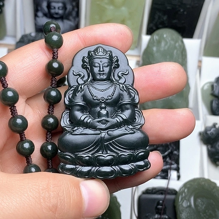 和田玉（翠青玉）未镶嵌颈饰