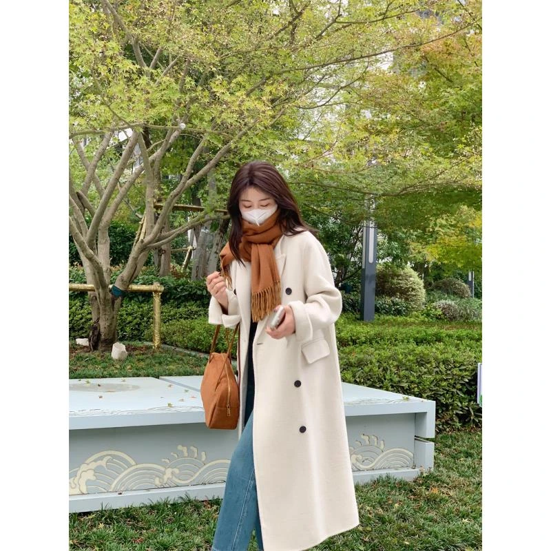 【唐小木】战袍   显瘦双面呢韩版冬季时尚宽松秋冬中长款羊毛TXM-2