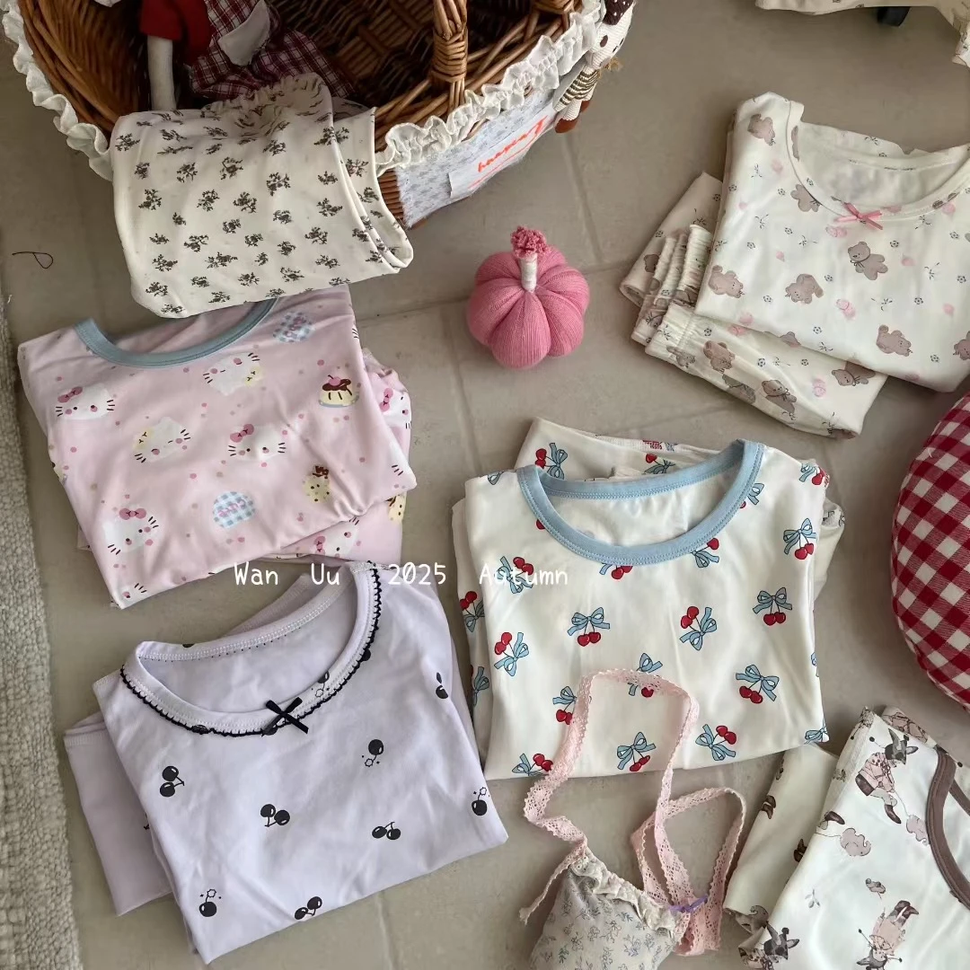 艾柚晚柚保暖森系排湿吸汗吸汗家居服套装宝宝上衣短袖童装