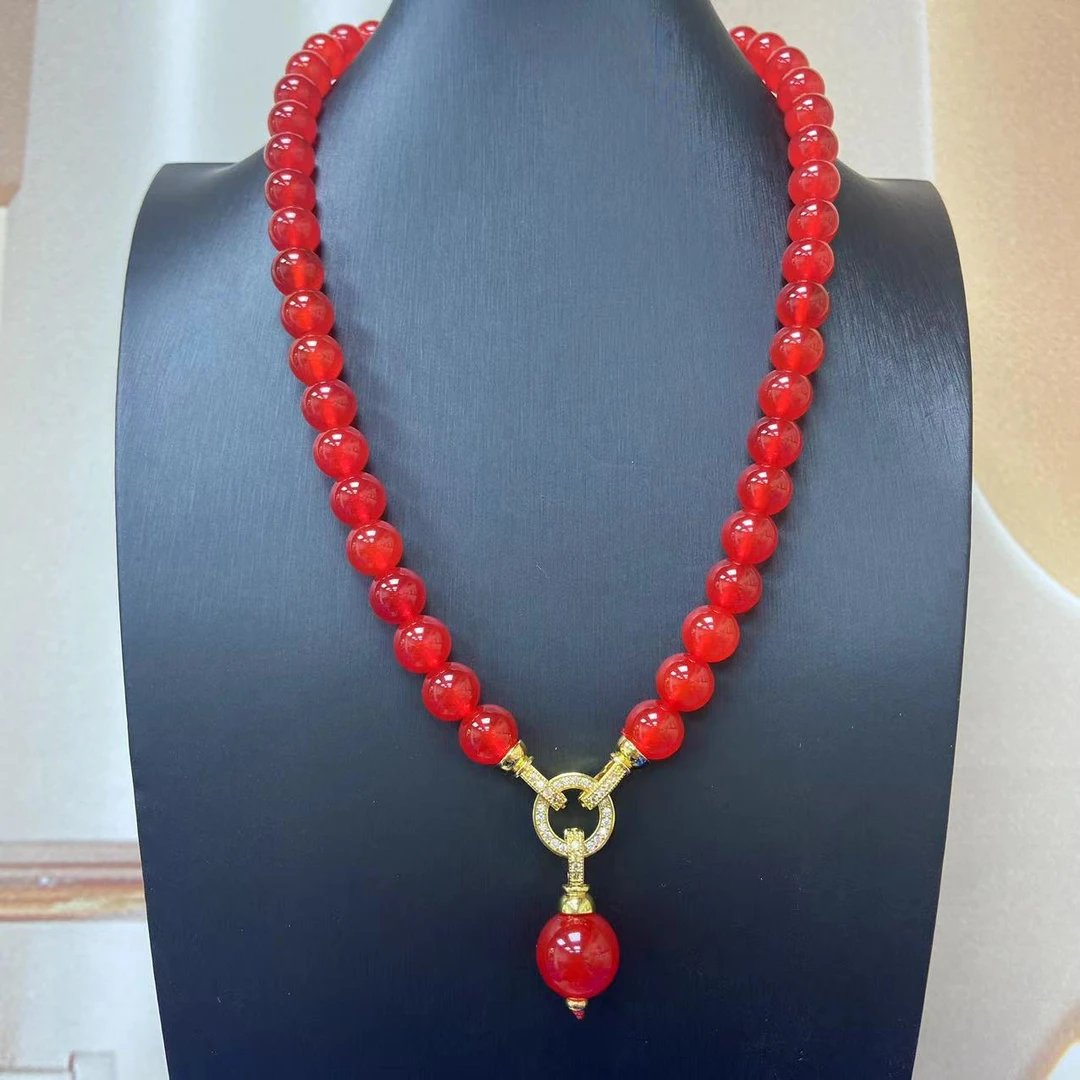 藏收红景天三用款项链10MM48颗高端天然玛瑙玉石顶珠妈妈链