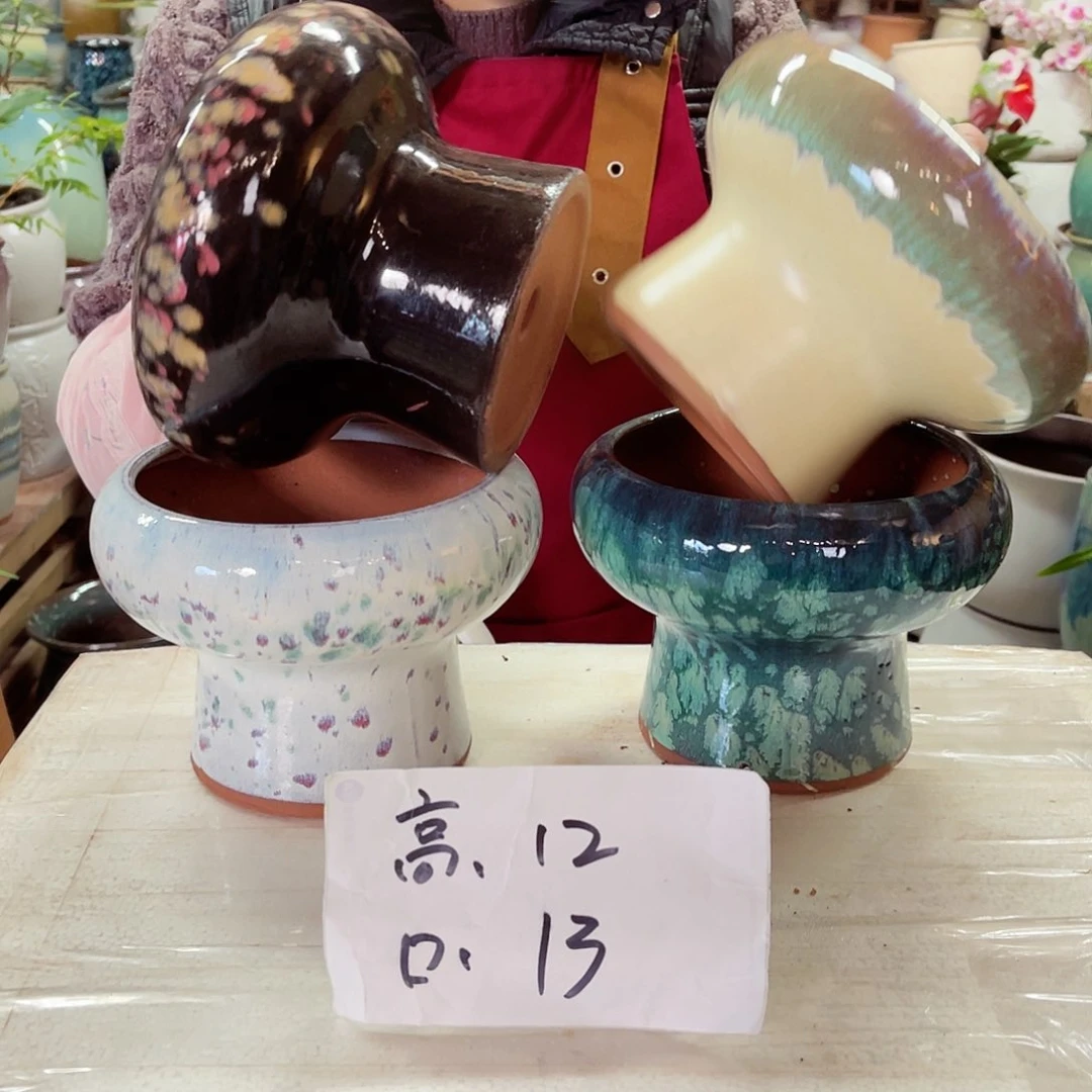 紫砂花盆高度12口径13