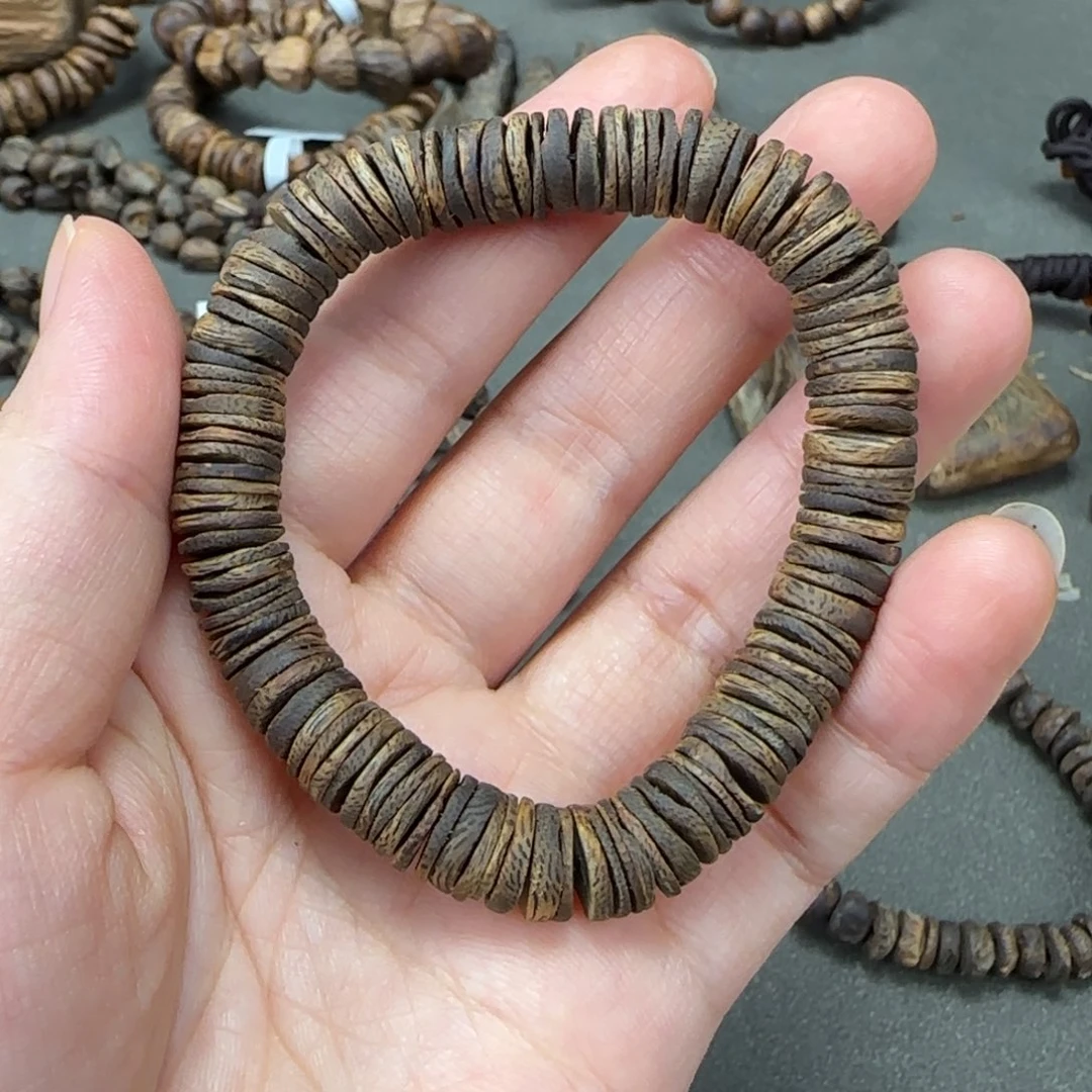 木沉水奇楠淳化老料片珠单圈9mm