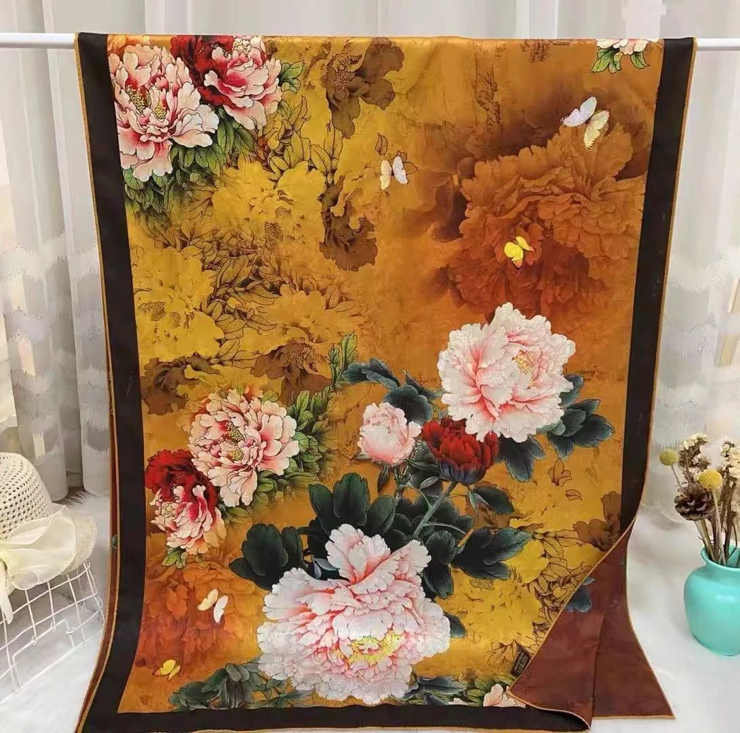 【金蕊牡丹】70*180新款重锻云锦香云高货重磅国风高端丝巾