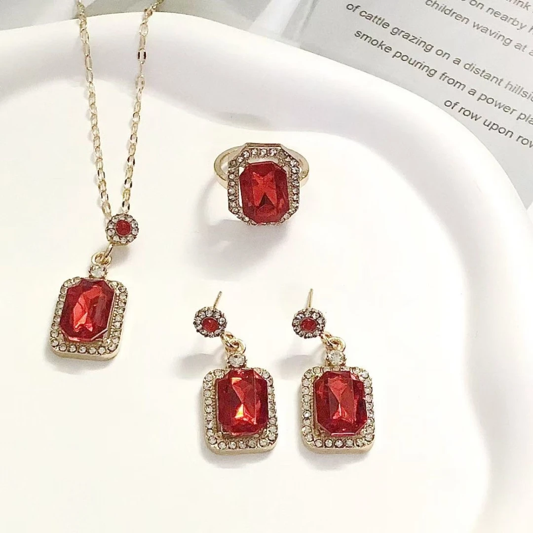 合金项链  十里红妆三件套项链套装轻奢时尚百搭气质精致 36