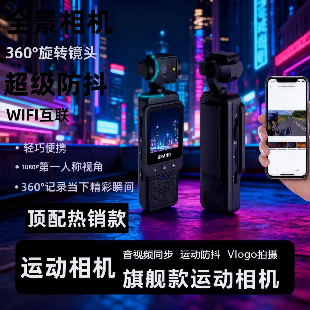 【4K旗舰】全景运动相机Vlog高清影像防抖防水摩托骑行随身口袋相机