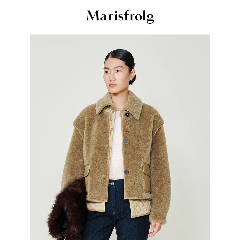 【艺术时装大衣】玛丝菲尔羊羔毛外套短款羊羔绒秋冬ACCX4753P