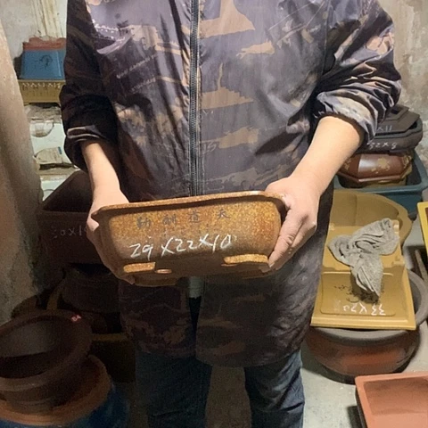 紫砂花盆手工制作