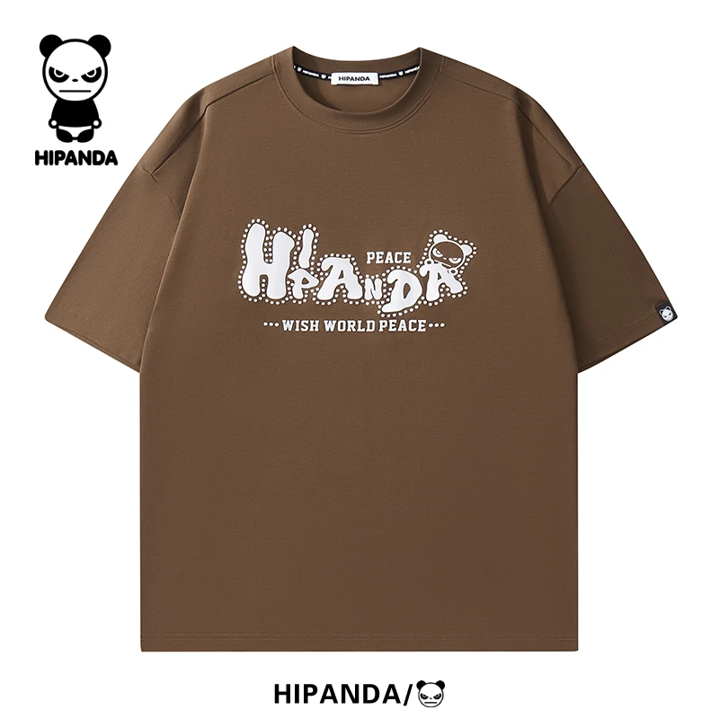 HiPanda短袖夏季中袖男士艺术感印花T恤男装潮流百搭t恤街头