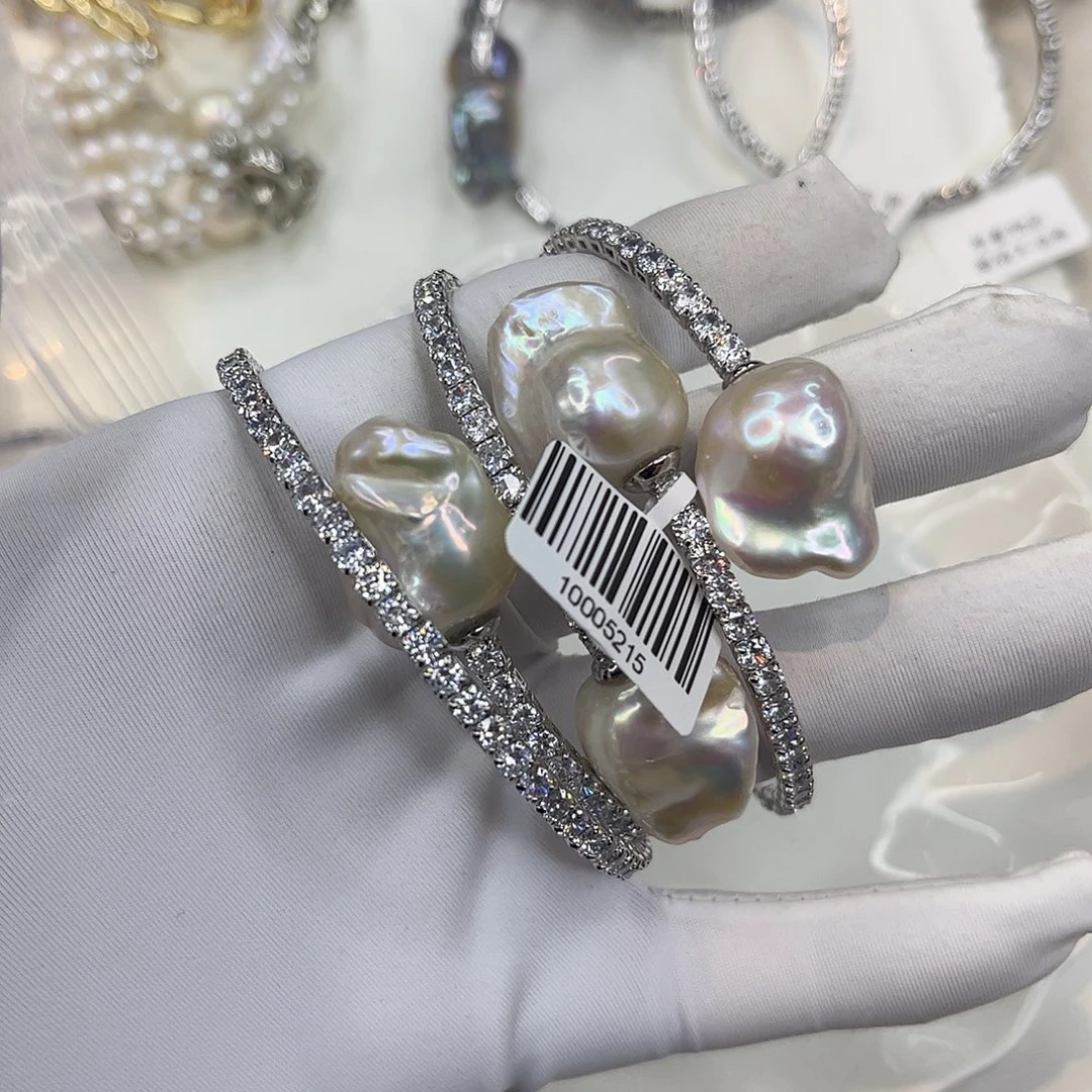 合金淡水珍珠耳饰