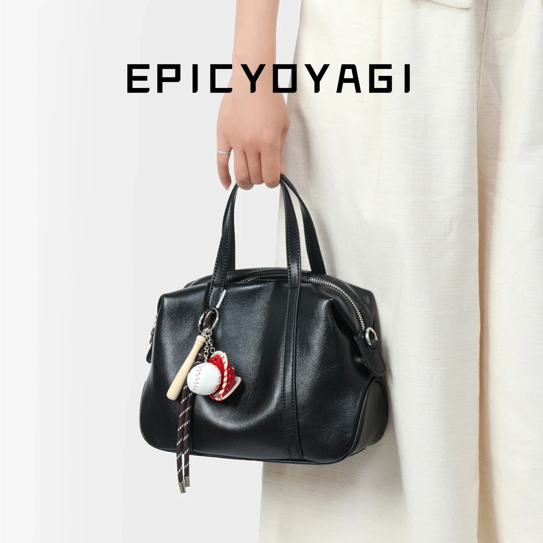 轻奢百搭波士顿包包休闲女士真皮复古小众肩包斜挎黑色小包包单肩