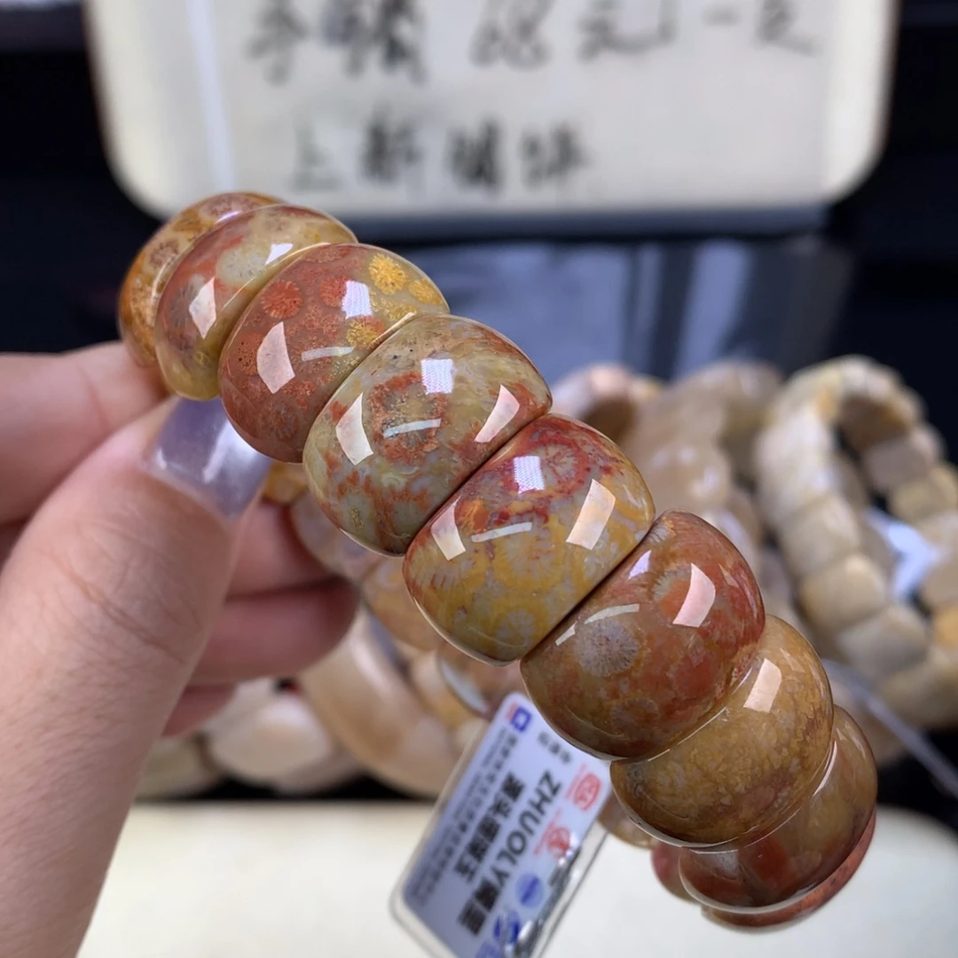 硅化珊瑚（珊瑚玉）未镶嵌吊坠(赠链)精美五折手牌（62号）