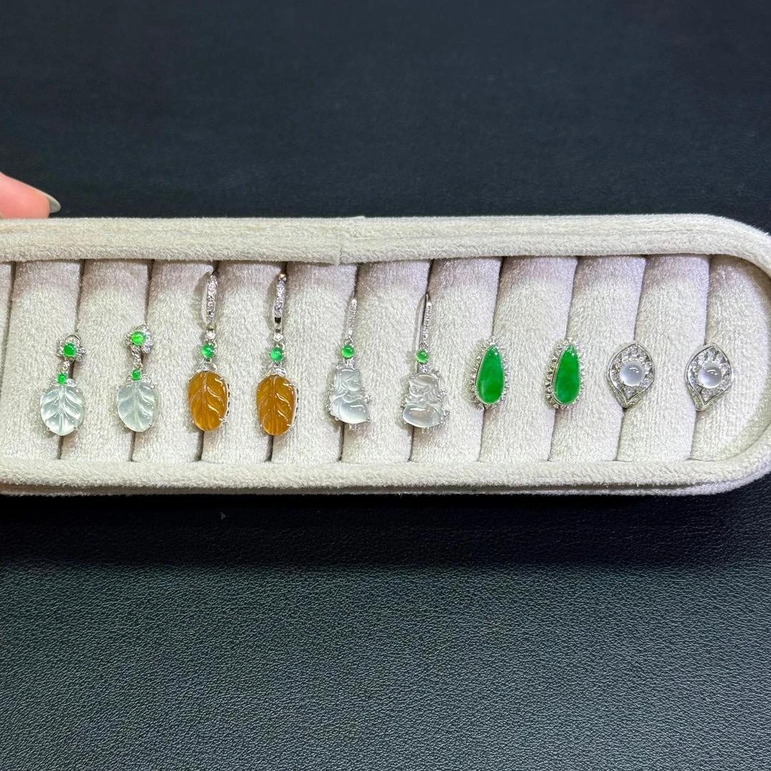 翡翠耳饰1件-18K金-多样性发货只发一件-AB02-BK|CXQ21