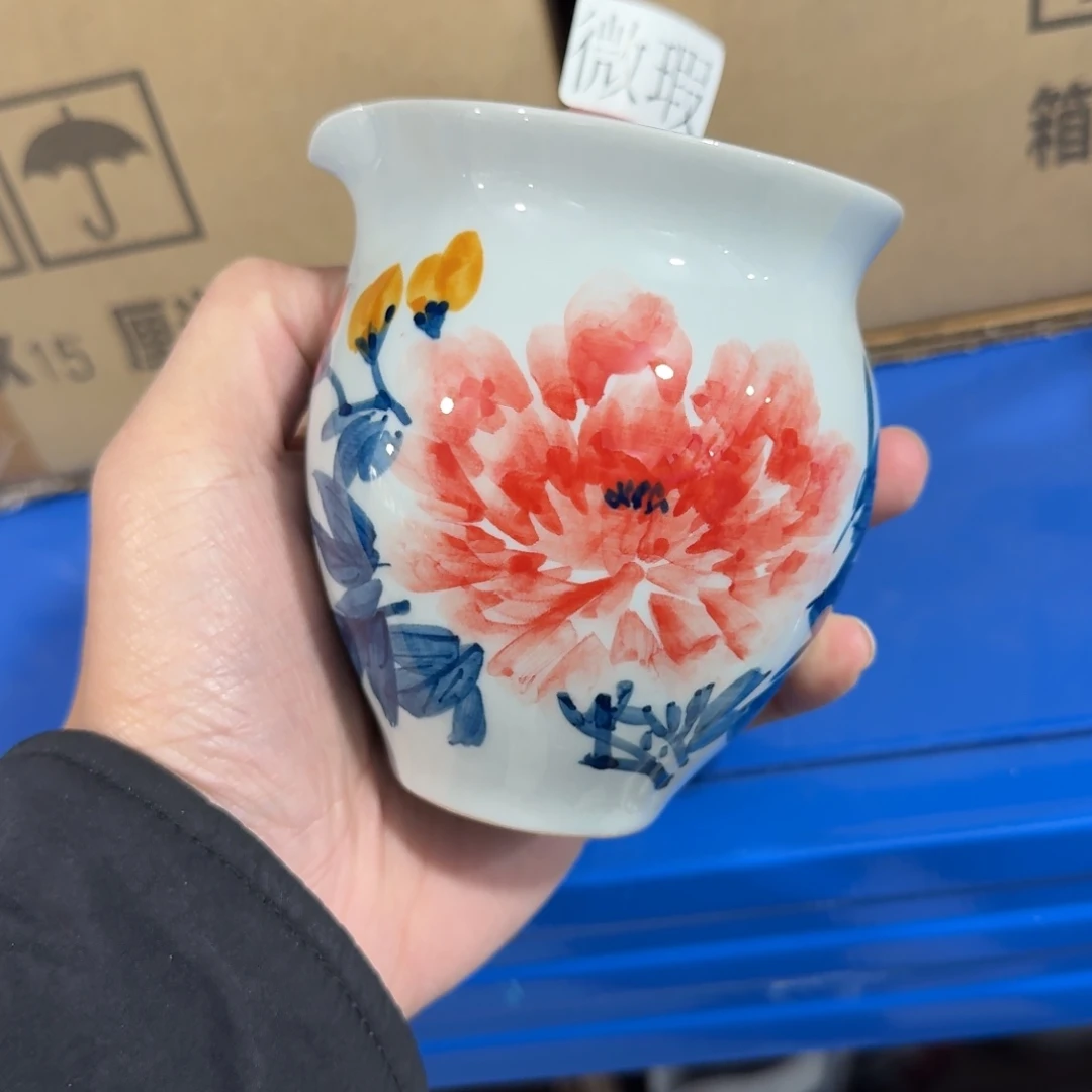 釉下手绘茶具微瑕