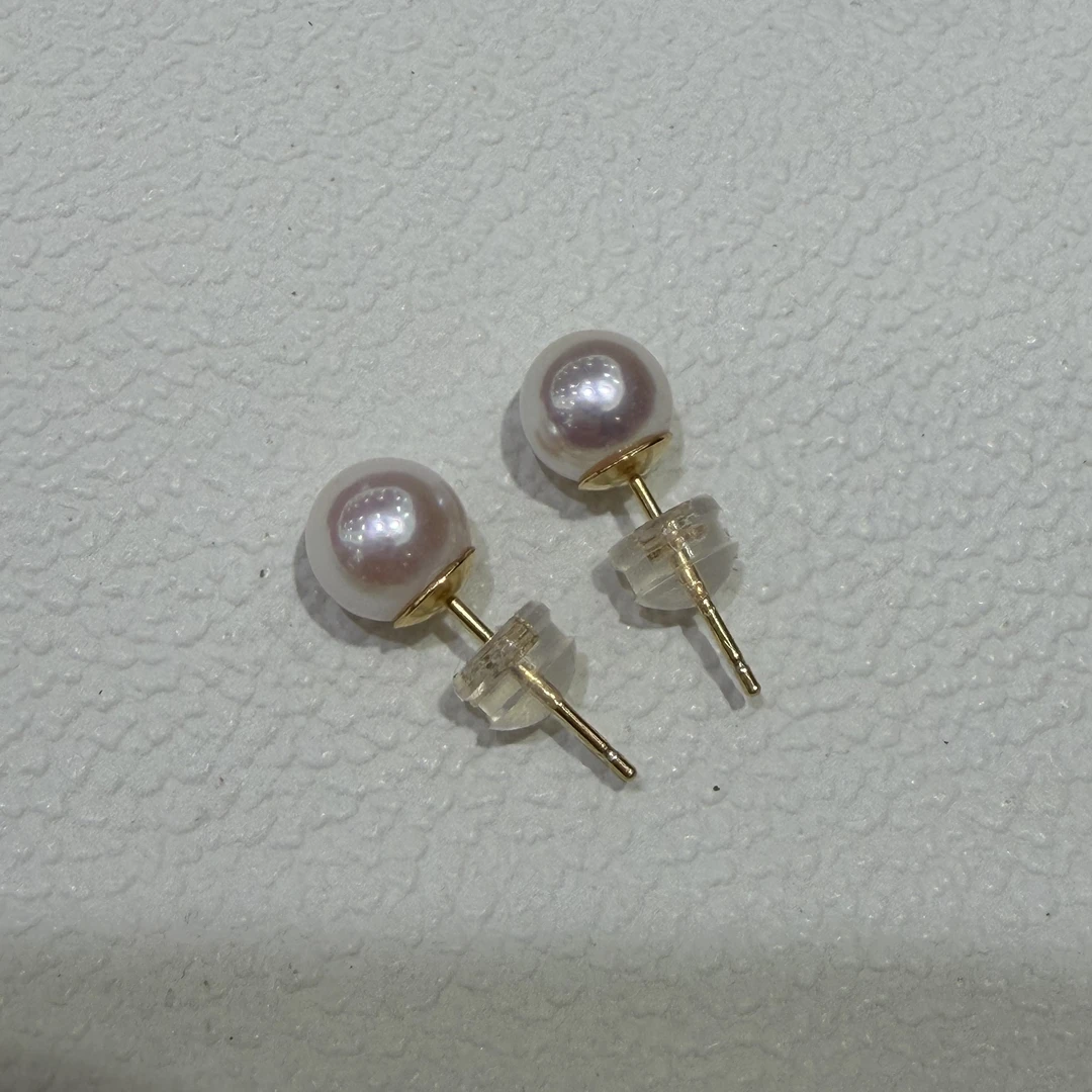 W10228丨真科研天女Akoya品质素钉 7-7.5mm S925银 多样性/发一