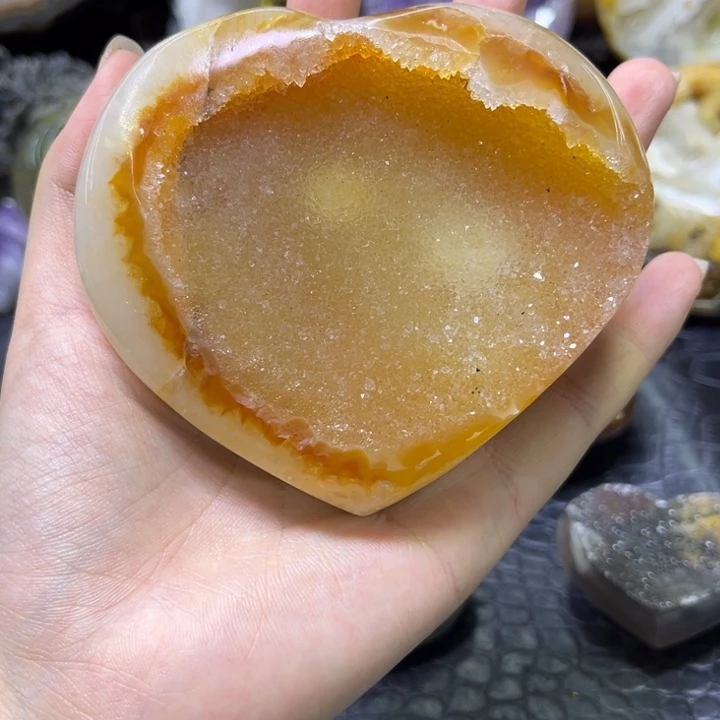 未镶嵌发饰水晶黄晶爱心