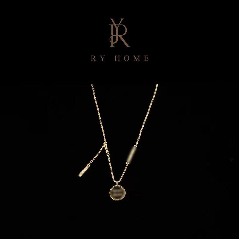 黄铜项链 【容雨RYHOME】小众镀18K真金滴釉项链253A1338