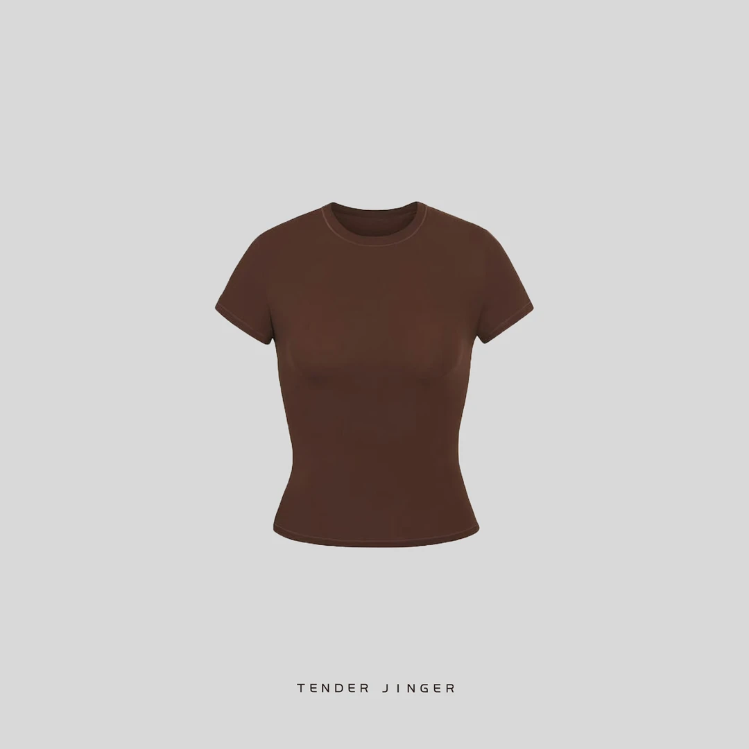 Tender Jinger｜外*北欧 圆领高弹黄油T 恤-两件装T2412MGG23155