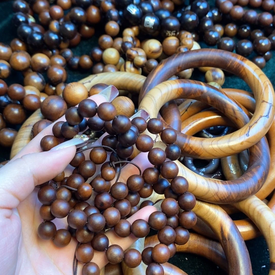 木雷击枣木玉化料的108颗