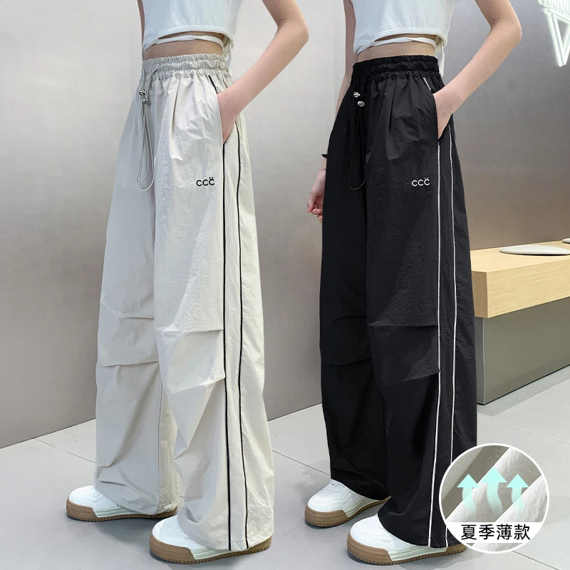 女童休闲裤夏季2025新款8-15岁中大童宽松长裤夏装儿童速干防蚊裤