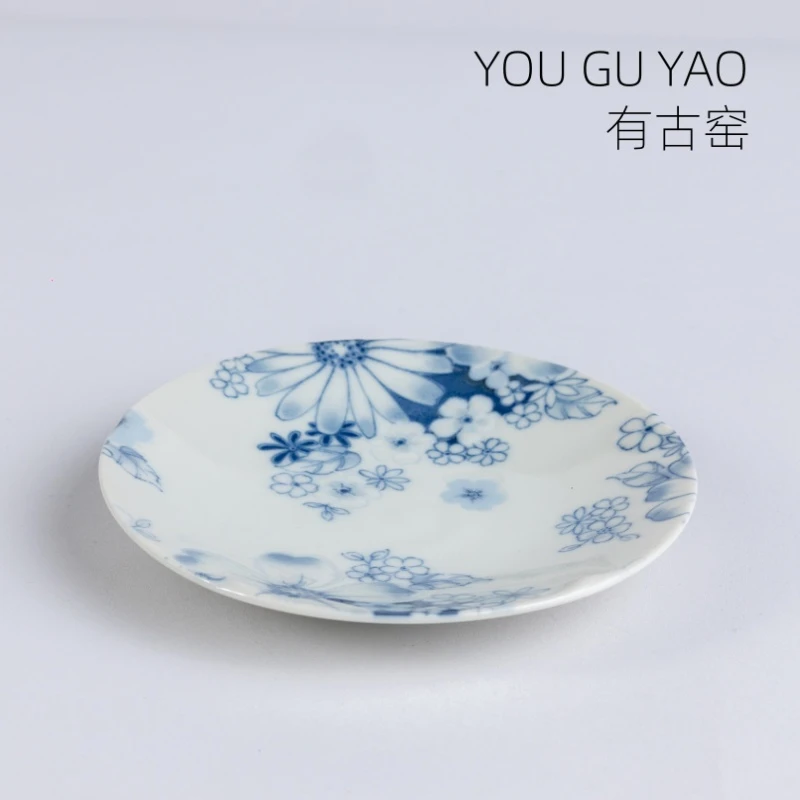 【花集】日本进口7平盘22*2.7CM盘子五花马餐具酒店家用