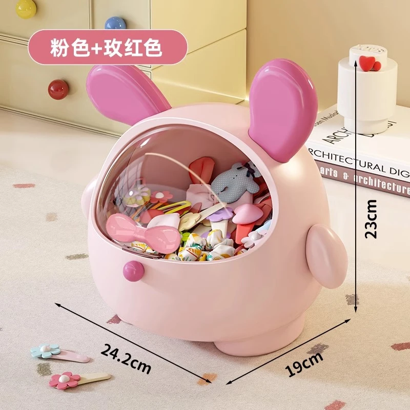 创意墩墩狗发饰盒桌面大容量防尘收纳盒发圈头绳储物首饰盒子