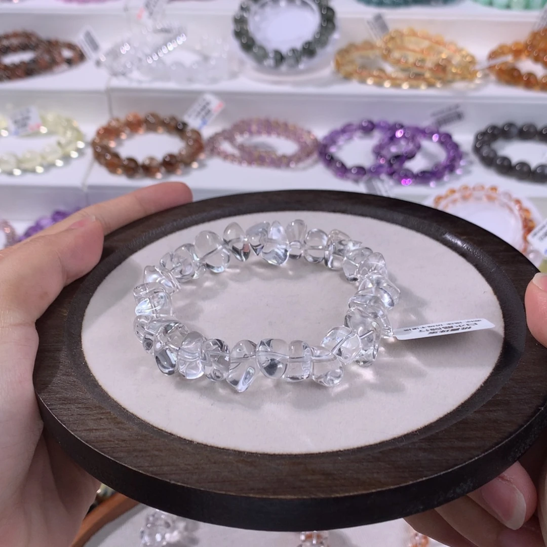 天***️未镶嵌手链水晶白水随型