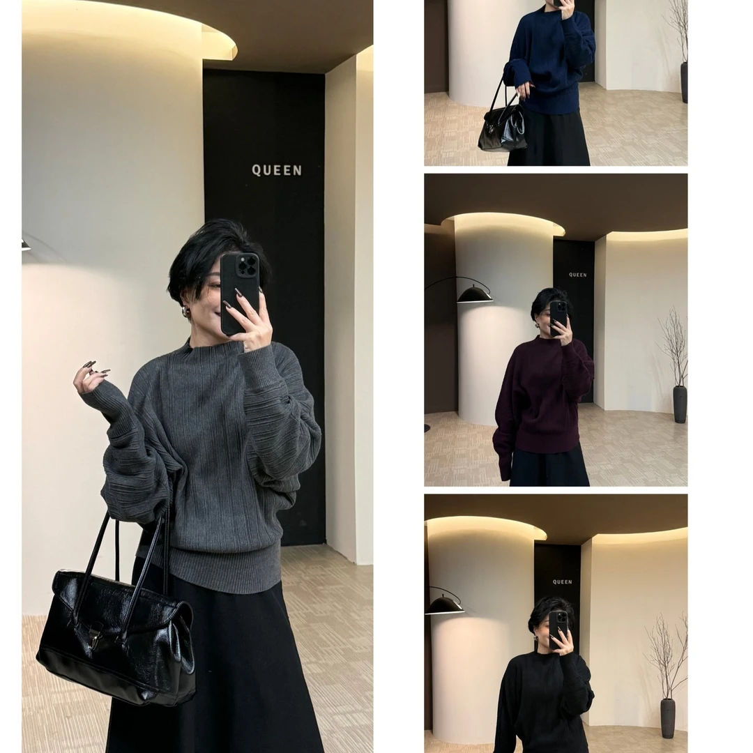 美丽私服极简气质加厚毛衣160斤以内（82246）