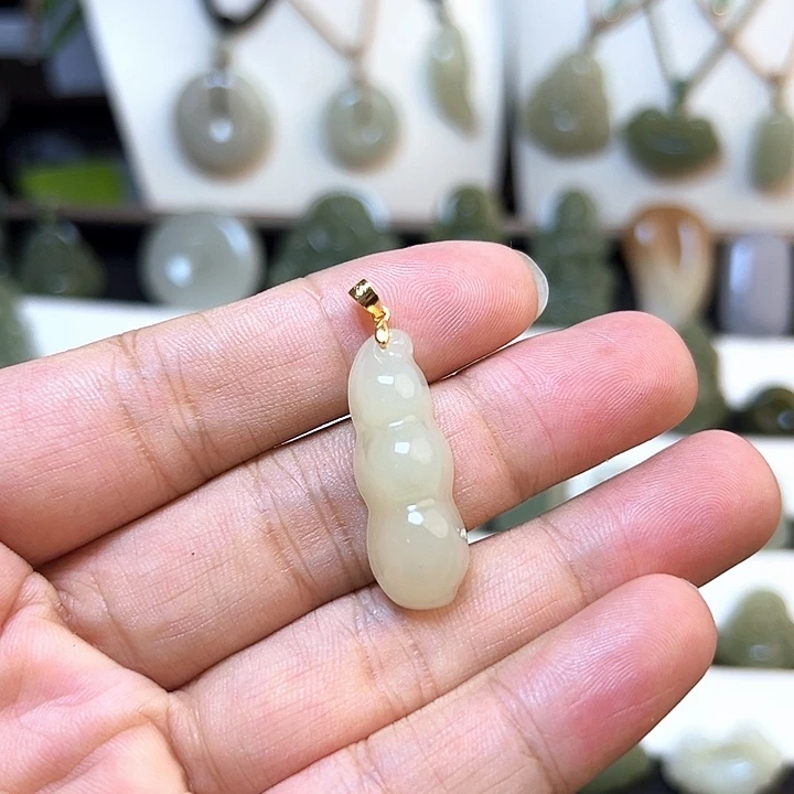 和田玉银S925镶嵌吊坠(不含链)666