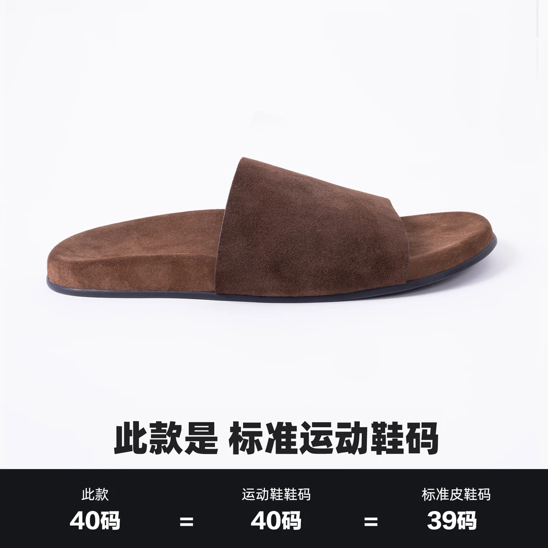 意卡伦萨  ROW风进口牛皮 高版定制极简巨舒服平底一字拖鞋80193