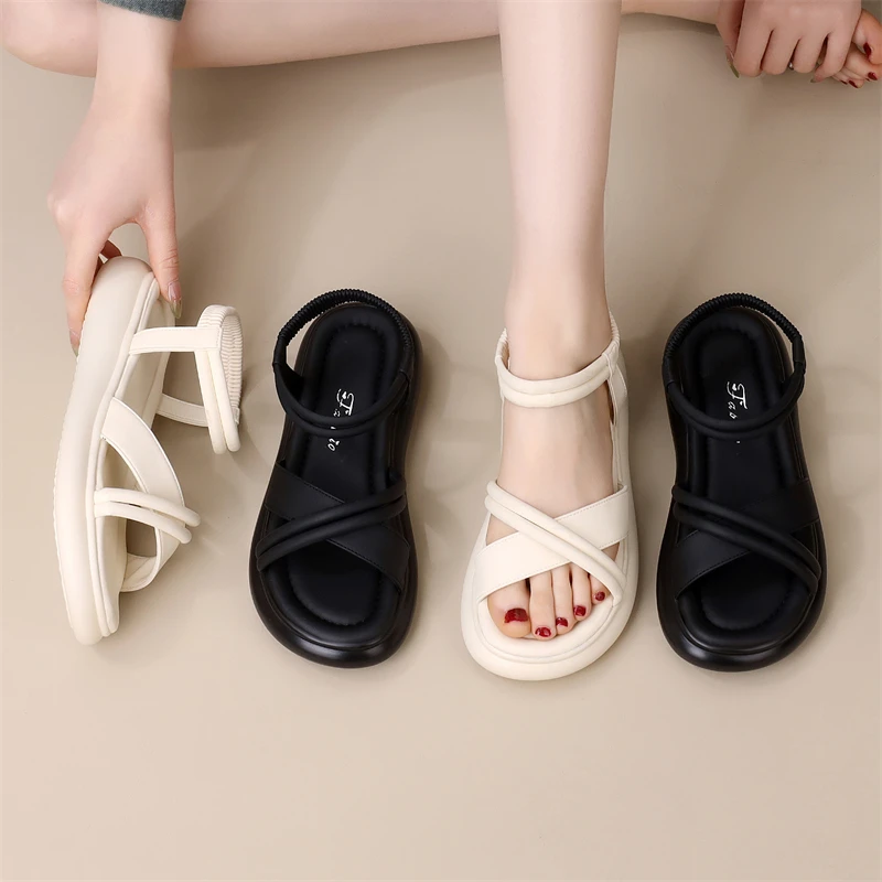 平底凉鞋女夏2025新款软底外穿仙女风不累脚防滑孕妇沙滩鞋大码42