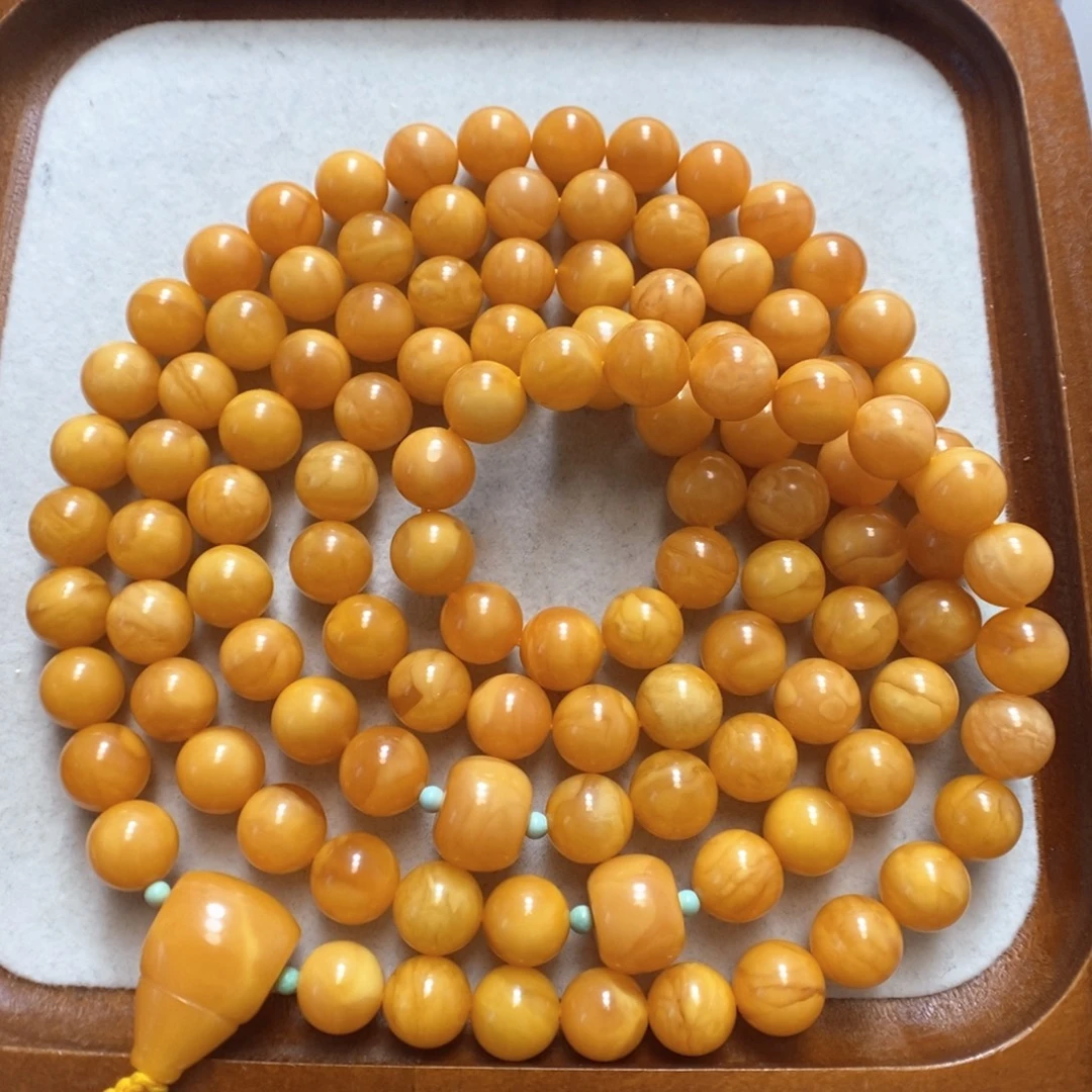 蜜蜡项链未镶嵌108