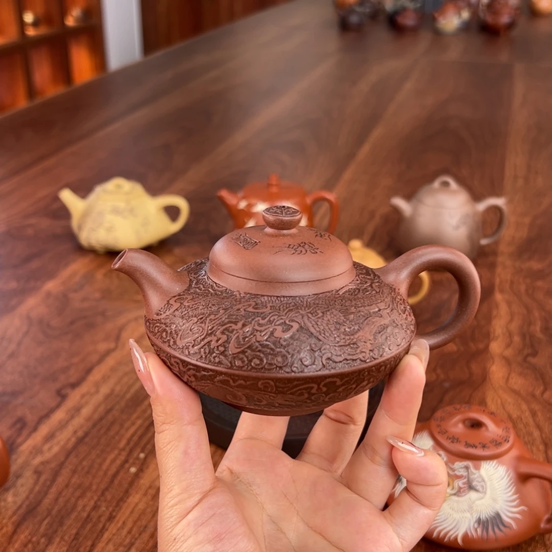 茶壶紫砂龙凤合欢