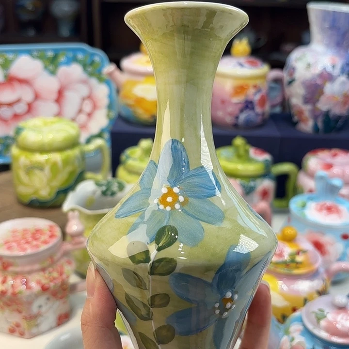 瓷片景德镇手绘高温釉下彩陶瓷茶具