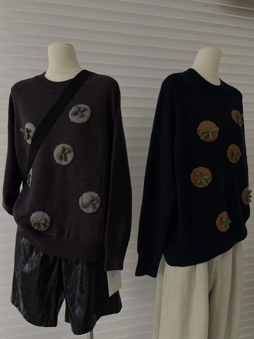 高级感提花针织衫毛衣女春秋- - -时尚